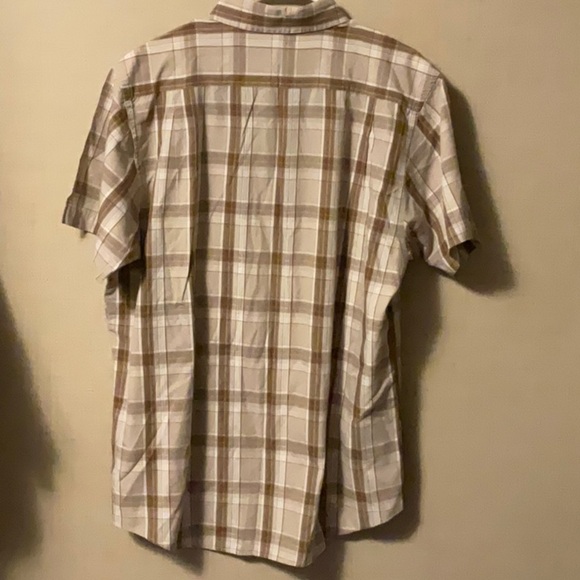 Beverly Hills Polo Club Beige and Brown Plaid Shirt - Picture 2 of 6